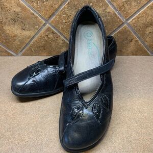 NAOT Women's Mary Jane Shoes Black Leather Womens 42 US 11 Comfort Strap Flats